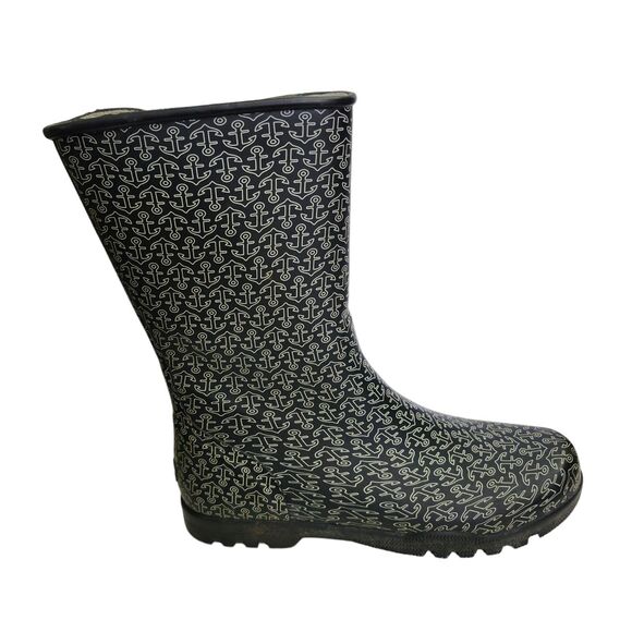 Sperry Top-Sider Womens 11 Rainboots Rubber Blue Anchors Waterproof Outdoors - Picture 4 of 11